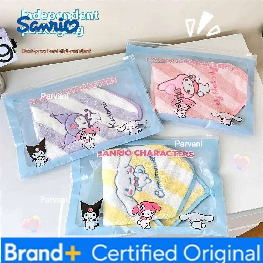 Sanrio New Cute Cinnamoroll Kuromi Plush Hand Cartoon Square Household Kitchen Bathroom Children Absorbent Towel H260130