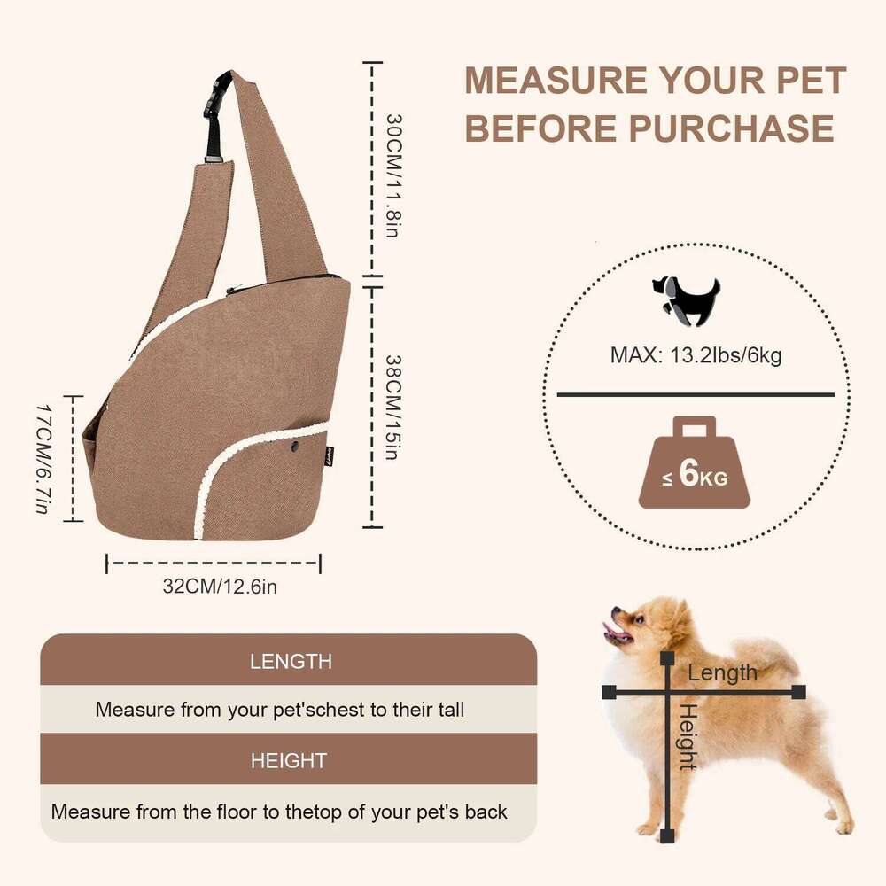 Plush Pet Cat Carrier With 6kg Capacity,Winter Warm Portable Dog Travel Bag 26H0130