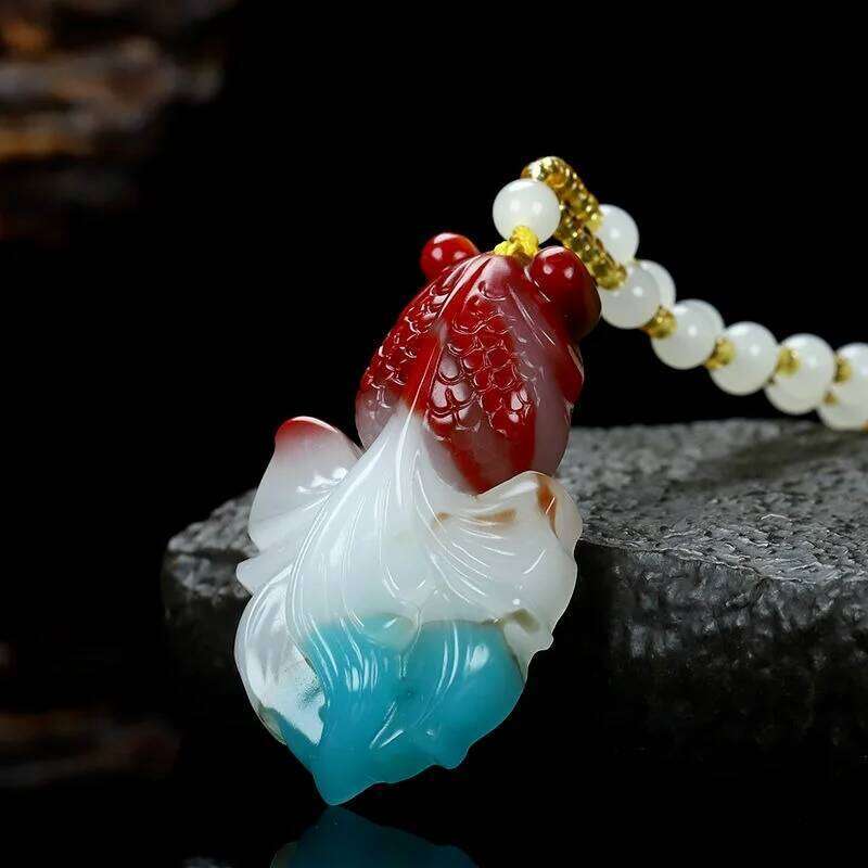 Natural Colorful Jade Rich Goldfish Have Been More Than Men's and Women's Sweater Chain Pendants for Years Z260130