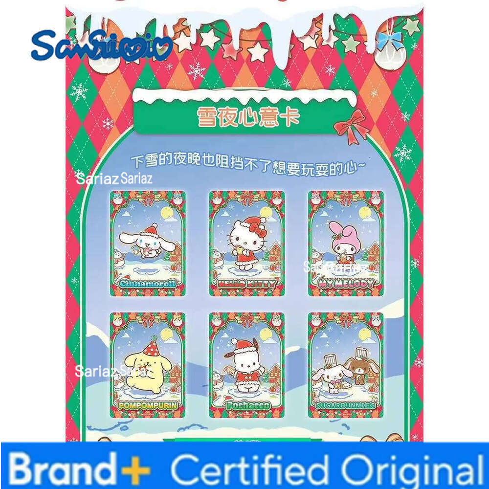 Sanrio New In Stock Mymelody Kuromi Warm Winter Celebration Blind Box Photo Paper Cinnamoroll Collection Small Card Girl Gifts H2601301