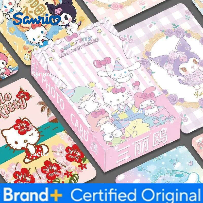 Sanrio 55pcs Cute Hello Kitty Kuromi Cinnamoroll My Melody Photo Cards | Aesthetic Double-Sided Printed Postcards Perfect Birthday Gift H260130
