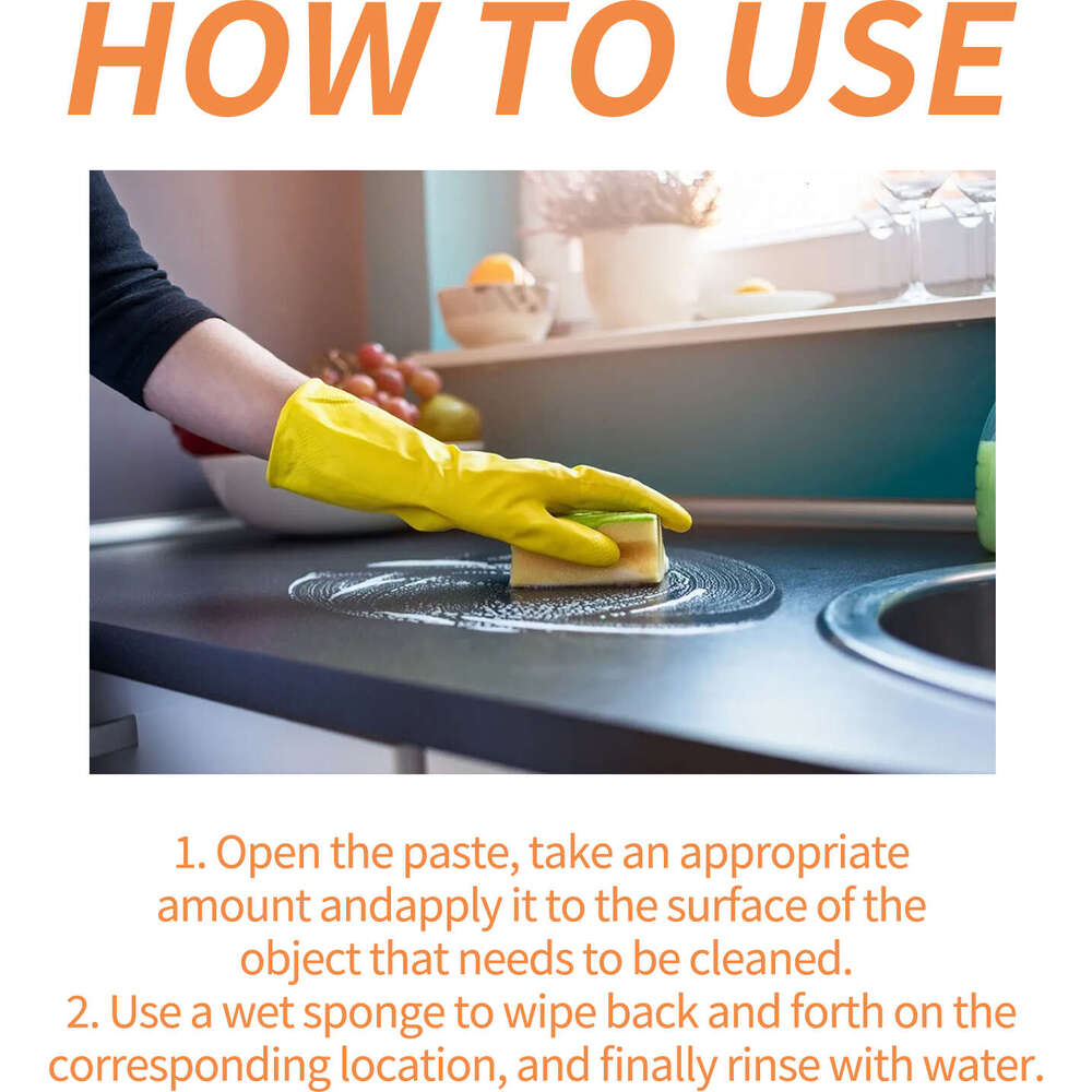 JAKEHOE Multi-Purpose Paste Household Kitchen and Bathroom Stove Range Hood Oil Stains Easy Cleaning Polishing S260130