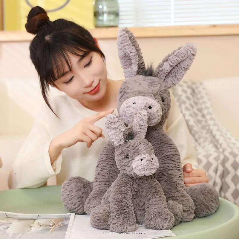 1pc 23CM Cute Burro Peluche Toys Lovely Grey Donkey Plush Dolls Stuffed Soft Animal for Baby Infant Birthday Room Decor Gifts Y260128