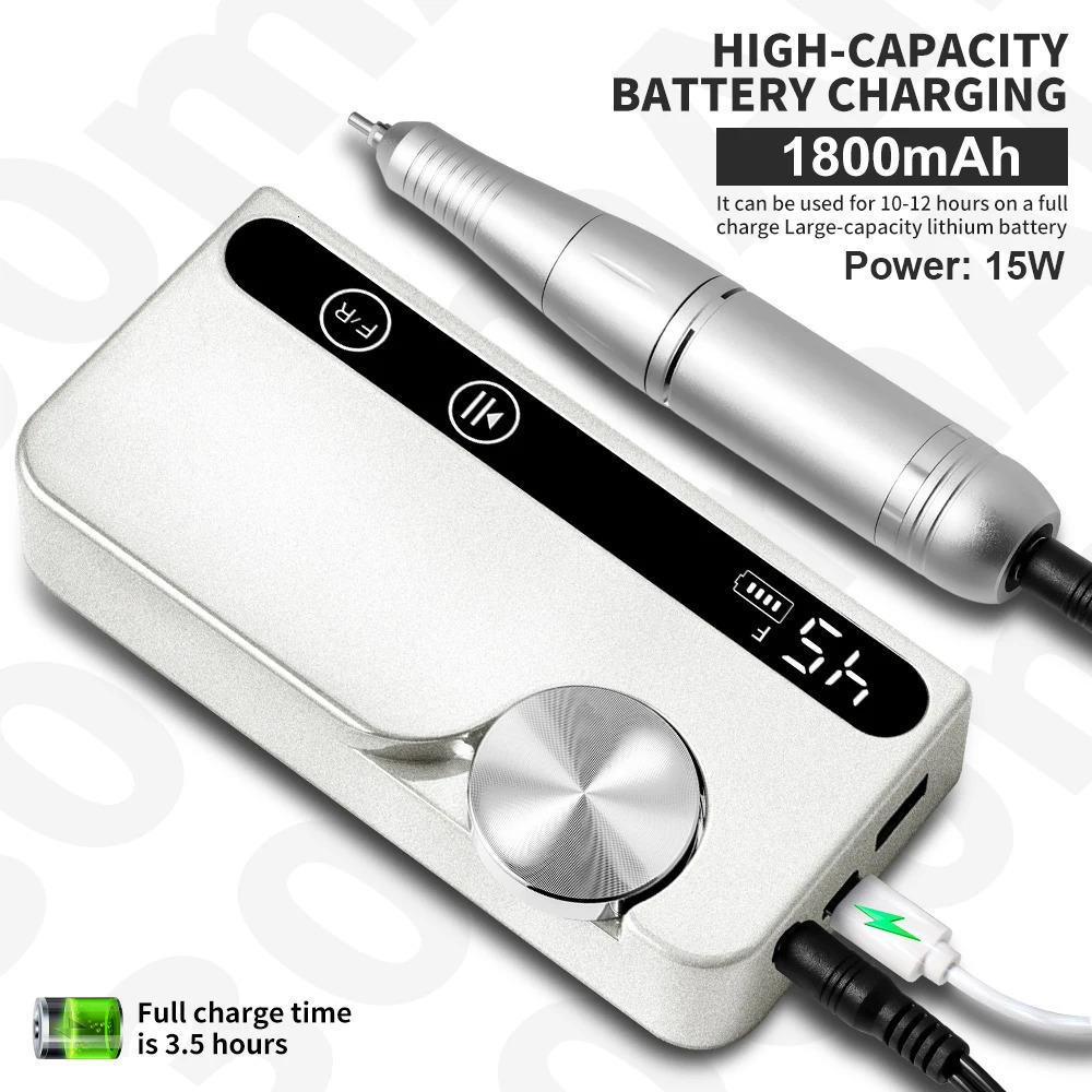 Electric Nail Drill File Professional for Acrylic Gel Dip Powder Portable Machine Kit Manicure Pedicure Tools Polishing 260124