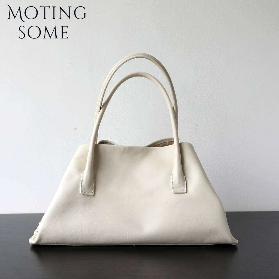 Motingsome Luxury Niche First-layer Cowhide Woman Large Capacity Shoulder Underarm Bag Casual Tote Big Handbag 2025 New