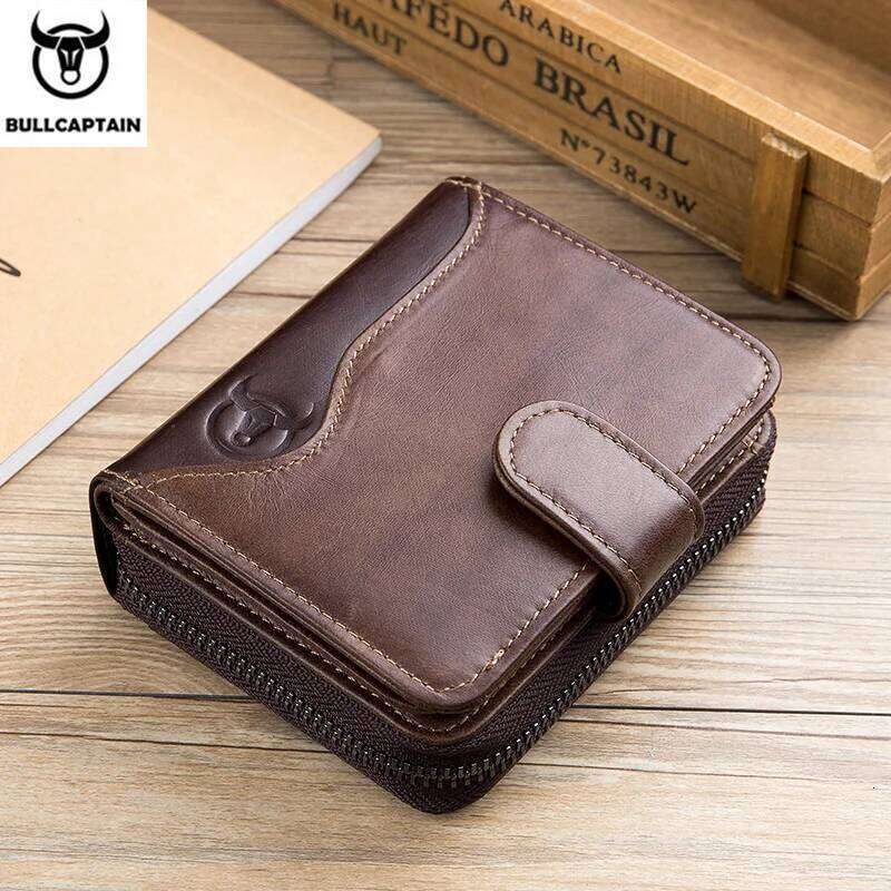 BULLCAPTAIN Man Bag Classic Style Genuine Leather Wallets Short Male Purse Card Holder Wallet Men Fashion Z260130