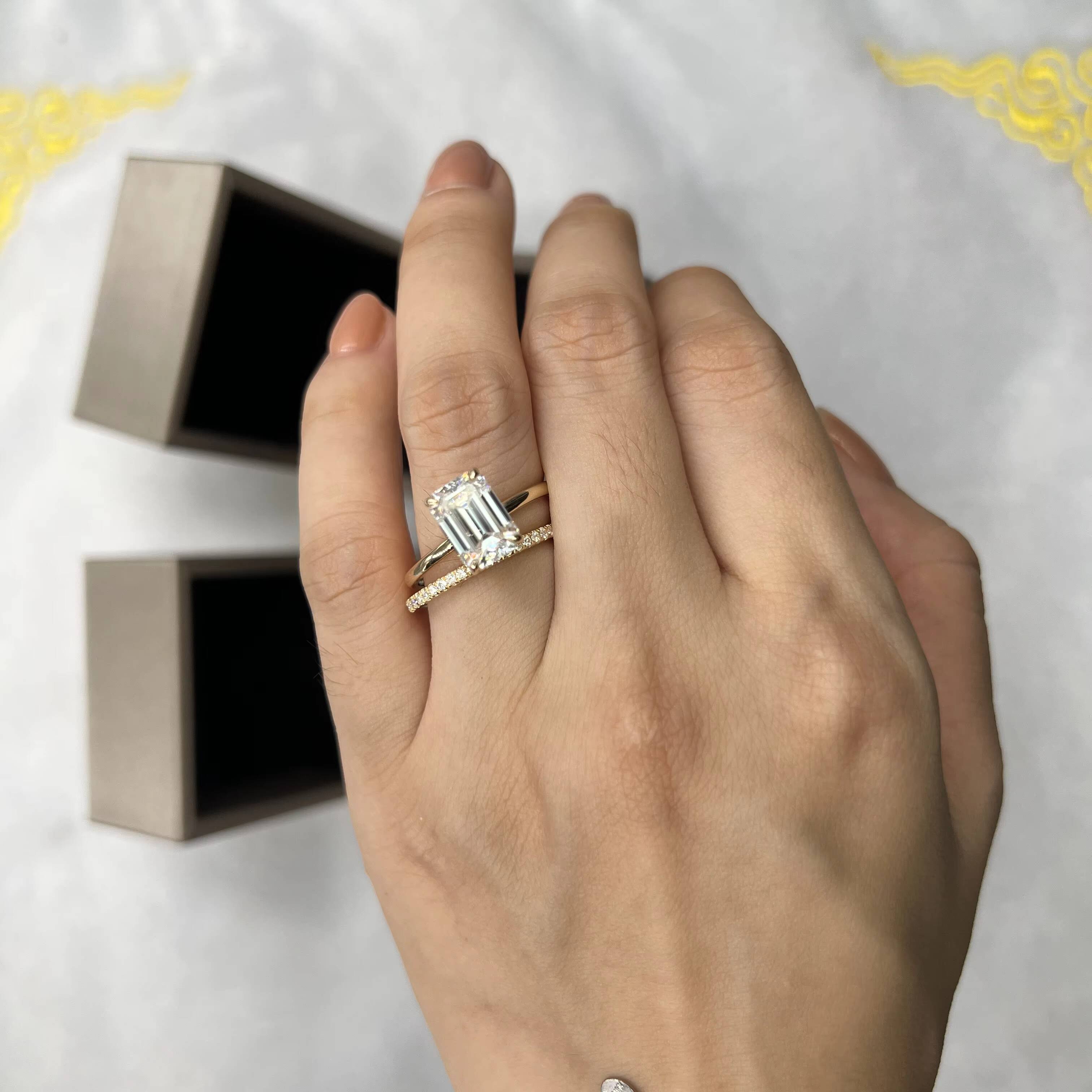 14k Gold Real Moissanite Full Eternity Wedding Ring Round Cut VVS1 D Color 16mm-35mm Band for Women