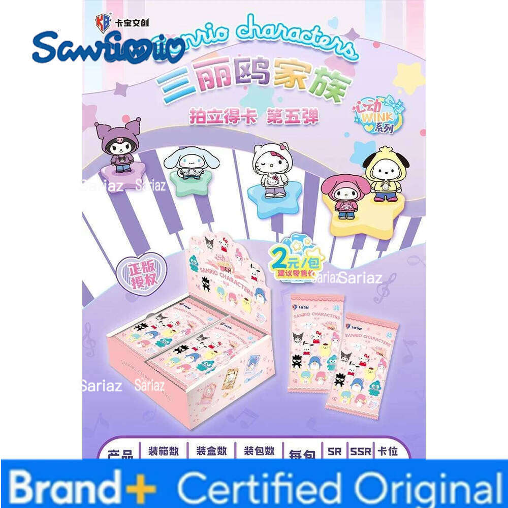 Sanrio Genuine Family Polaroid Cards Heartbeat Wink Life Diary HelloKitty Pink Cute Collection Card Toys Gifts H260130
