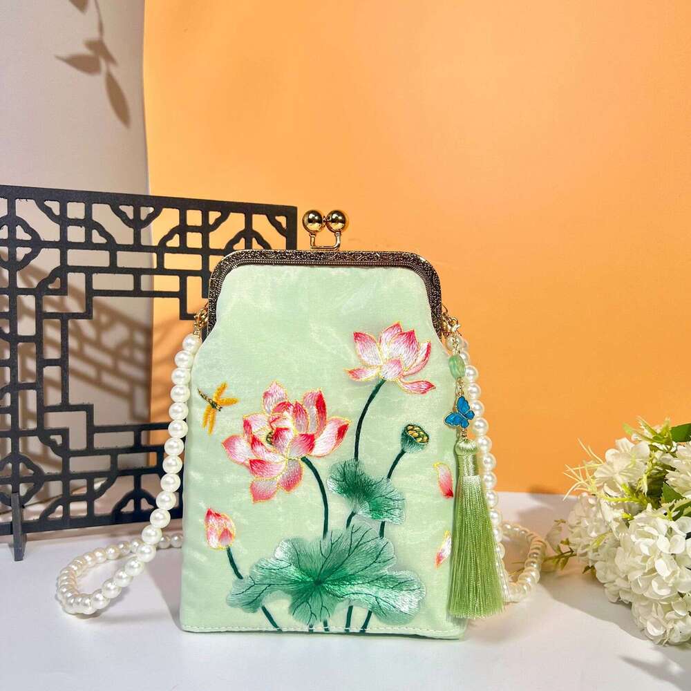 Single Shoulder Crossbody Ancient Matching Cheongsam Bag New Embroidery Chinese Style Finished Gold Clasp Handbag For Women MASA