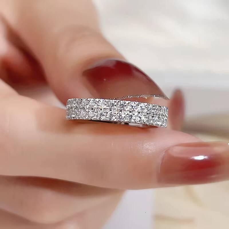 MSR-1124 18K Gold Customized 128CT Round Lab Diamond Eternity Ringg