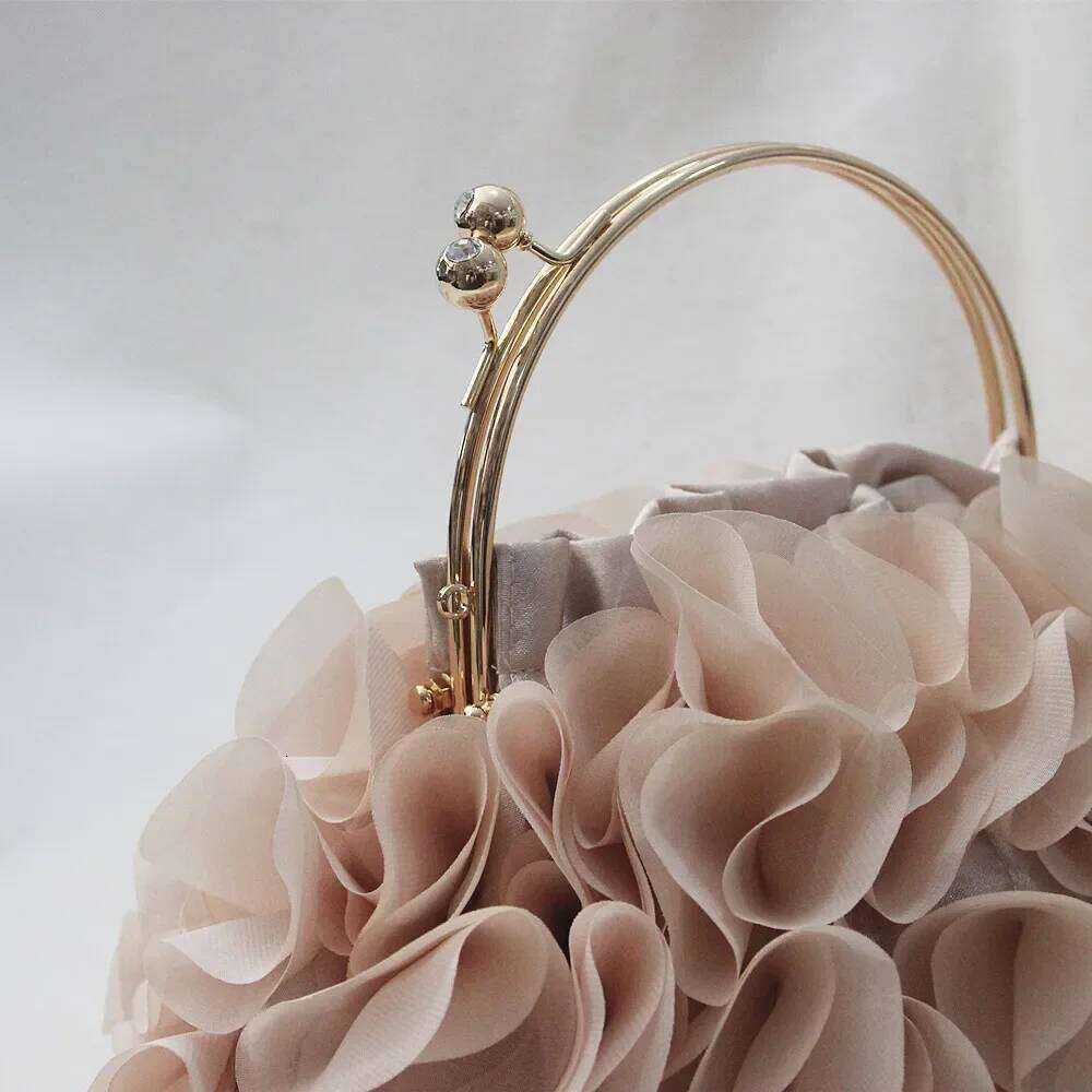 Luxury Satin Floral Bride Party Evening Clutch Women Wedding Purses And Handbags Small Shoulder Chain Designer Bag