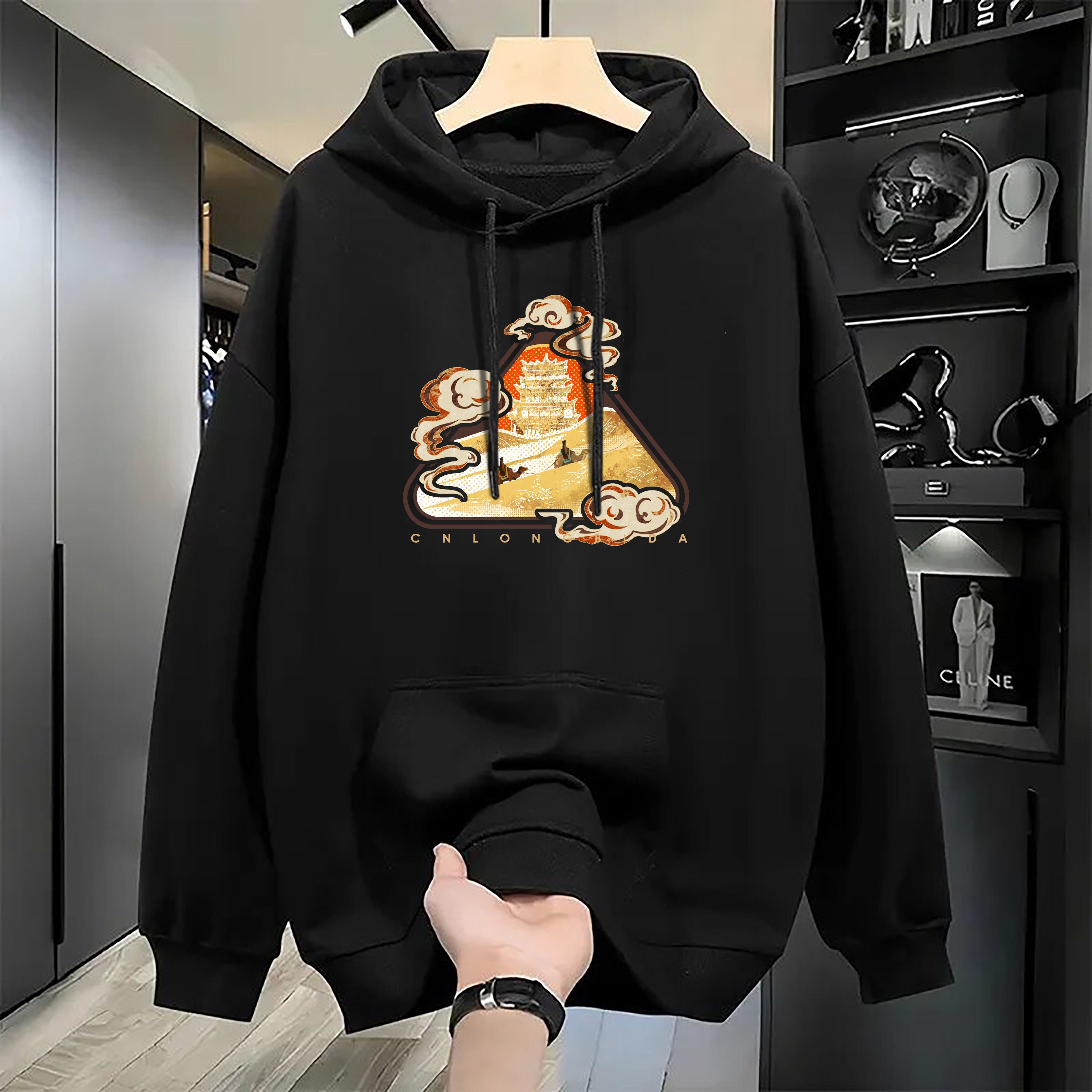 Men's Hoodies Hoodie Harajuku Pure Cotton Retro Simple Fashion Winter Round Neck Long Sleeved Unisex y2k