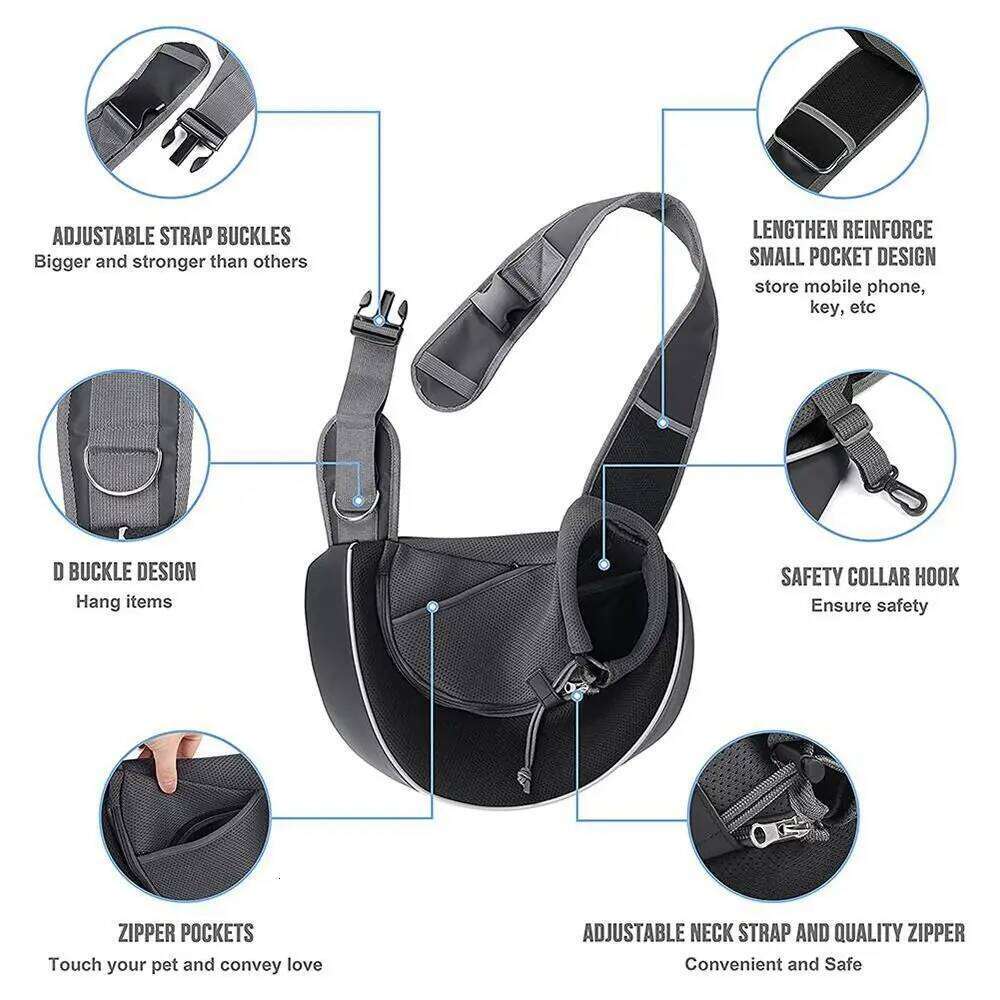 Travel Pets Products Crossbody Sling Strap Shoulder Dog Cat Carrier Pet Carrying Bag 26H0130