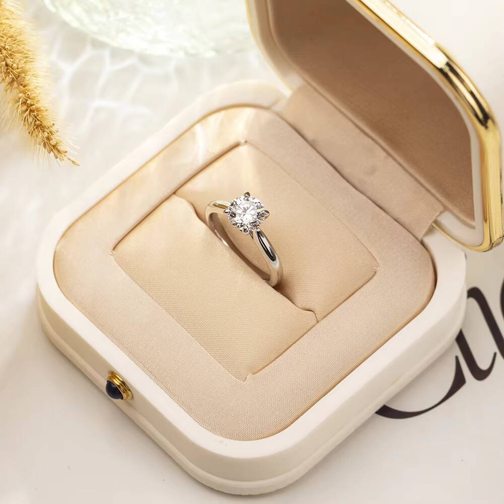 Stock Diamond Jewelry MSR-257 Engagement Ring 18k White Gold Solitaire Diamond Ring Round Cut Lab Grown Diamond Ring