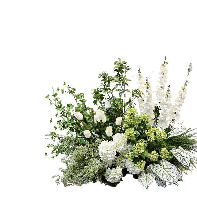 White Green Plant Wedding Backdrop Horn Arch Frame Floral Arrangement Rose Eucalyptus Leaf Table Centerpiece Row Window Display W260130