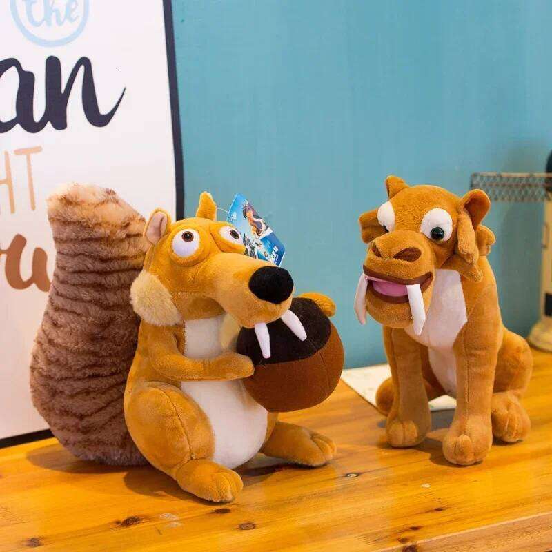 Ice Age Plush Toy Squirrel Mammoth Elephant Swordtooth Tiger Doll Soft Stuffed Animal Sleeping Pillow Gifts for Kids and Girls Y260128