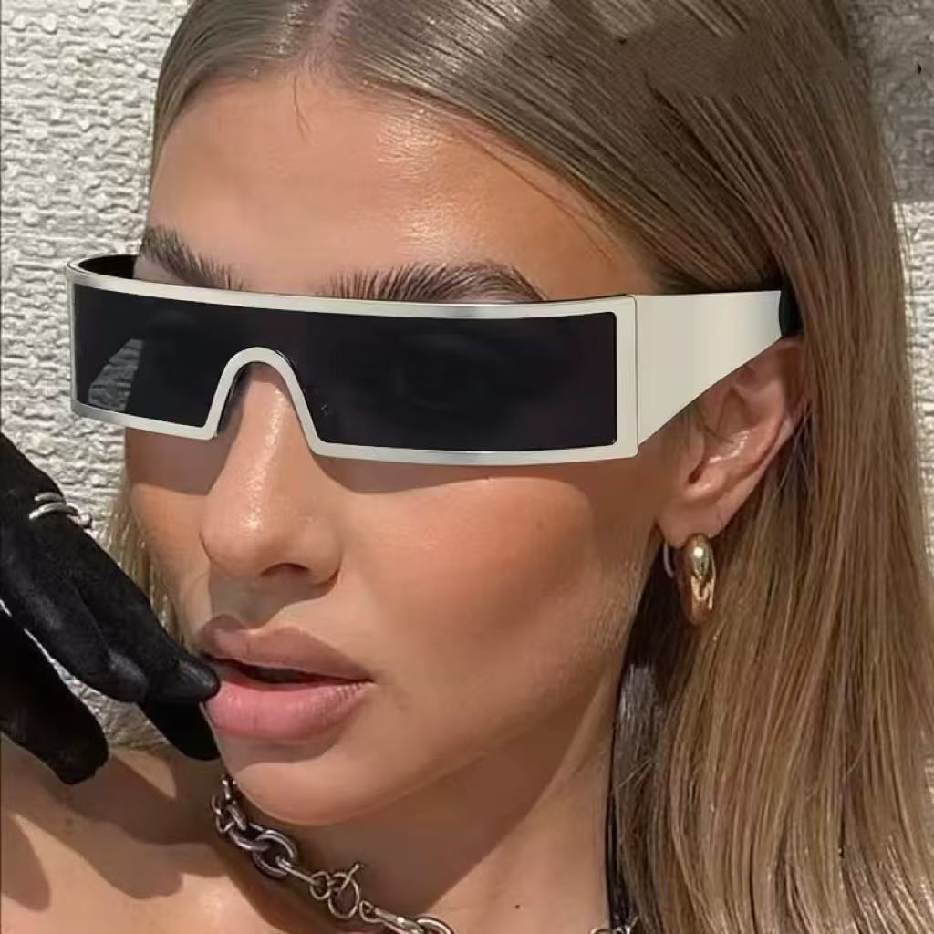 Integrated Futuristic Tech Inspired Unisex Sunglasses with Stylish Design & Durable Frame