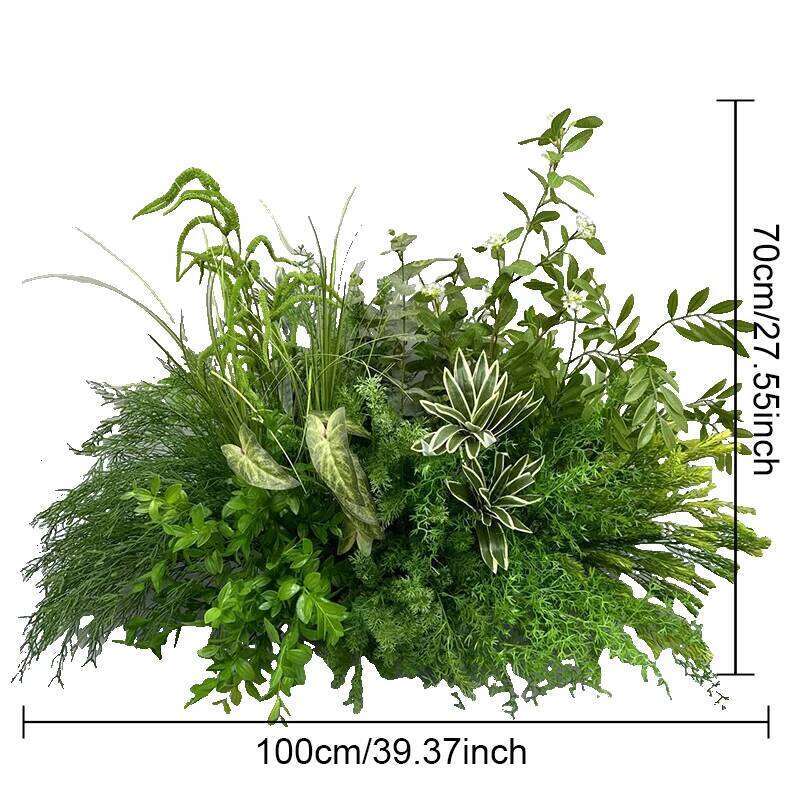 Green Plants Leaf Rose Flower Row Wedding Silk Table Floral Commercial Plaza Partition Hotel Scene Layout Floor Flowers Decor W260130