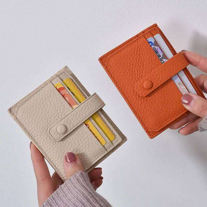 Multi-slot PU Leather With Button Women Men Credit ID Organizer Business Card Holder Multi-purpose Wallet Z260130