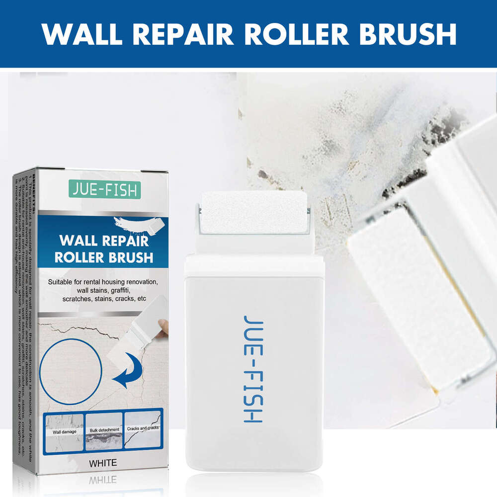 Jue-Fish Roller Brush White Renovation Moisture-Proof Crack Graffiti Covering Wall Repair Paint S260130
