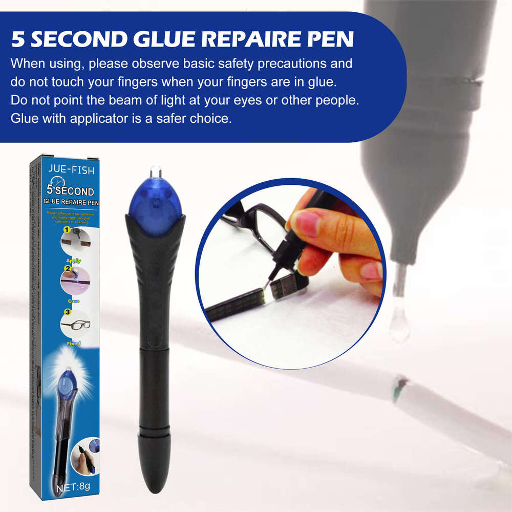 Jue-Fish UV Ultraviolet Curing Glue Pen 5 Seconds Repair Plastic Ceramic Cable Adhesive High and Low Temperature Resistant S260130