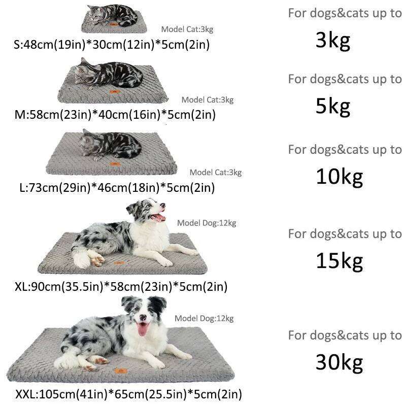 EFF Winter Crate Bed,Plush Faux Fur Pad,Calming Anti Anxiety Bed for Crate,Washable Soft Warm Dog Mat with Non-Slip Bottom 26W01130