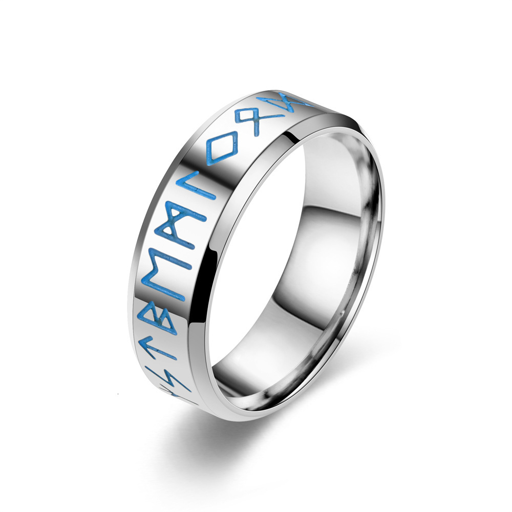 Fashion New Norse Luminous Viking Text Ring Source Manufacturer Bulk Discount
