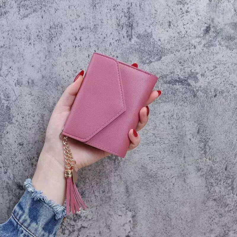 Tassel Fashion Short Mini Wallets Korean Students Lovely Purse Female Small Wallet for Women Z260130