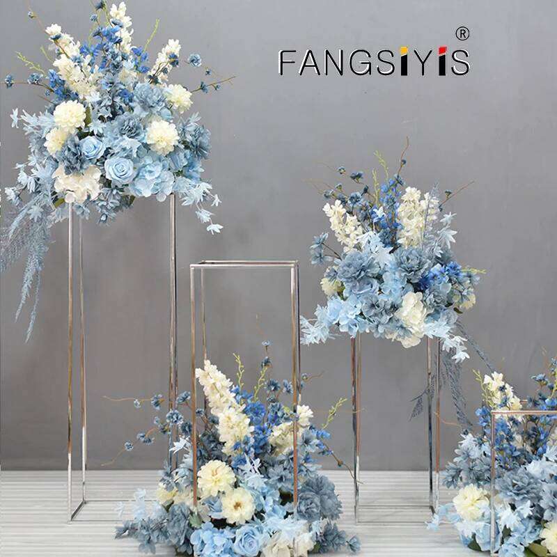 30/40/50/60/70cm Rose Hydrangea Artificial Flower Wedding Table Centerpiece Purple Floral Ball Party Stage Deco Prop decora Y260130