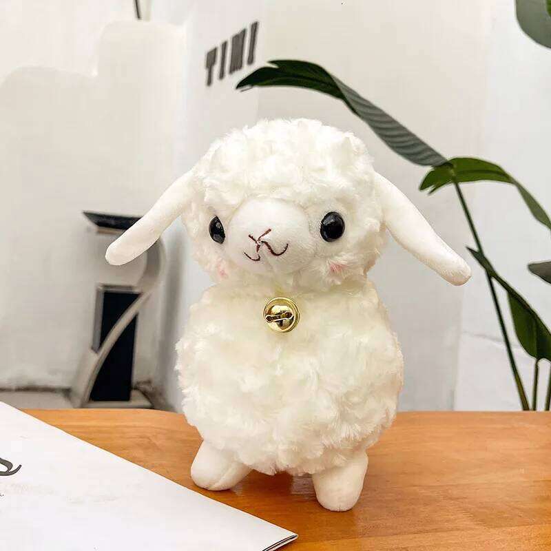 1pcs 23cm Standing Stuffed Toy Animals Dolls Fashion Cartoon Plush Animal Toys Bells Sheep Y260128