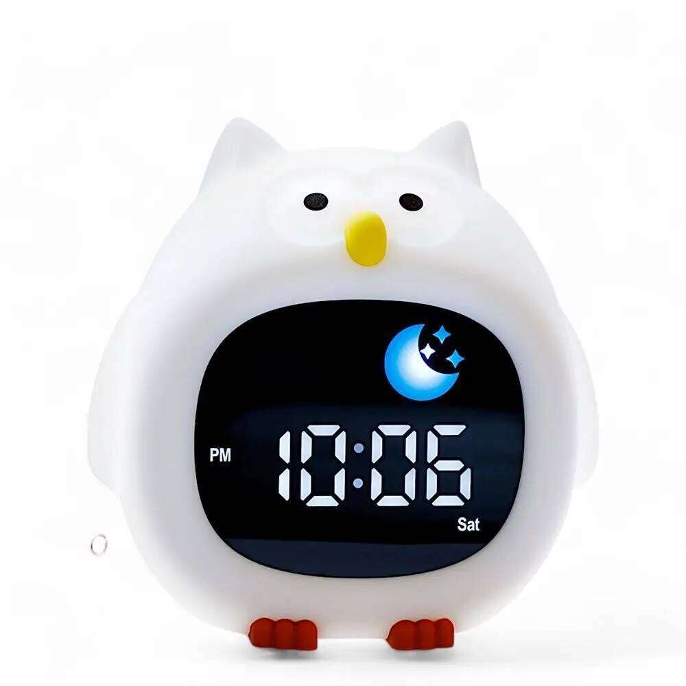 Animal-Shape Alarm Adjustable Cute Sleep Training Clock Small Ornaments Home Decor Touch Night Light Bedroom W260130