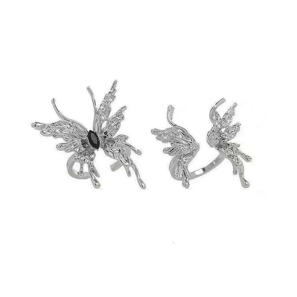 2024 Punk Vintage Metal Liquid Butterfly Women's Adjustable Fashion Exquisite Insect Ring Gothic Jewelry Gifts XJ260130