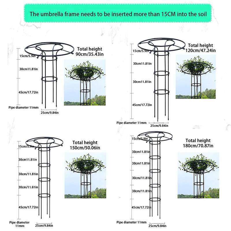 Garden Umbrella Tower Plant For Plants Support DIY Climbing Trellis Flower Pots Supports Y260130