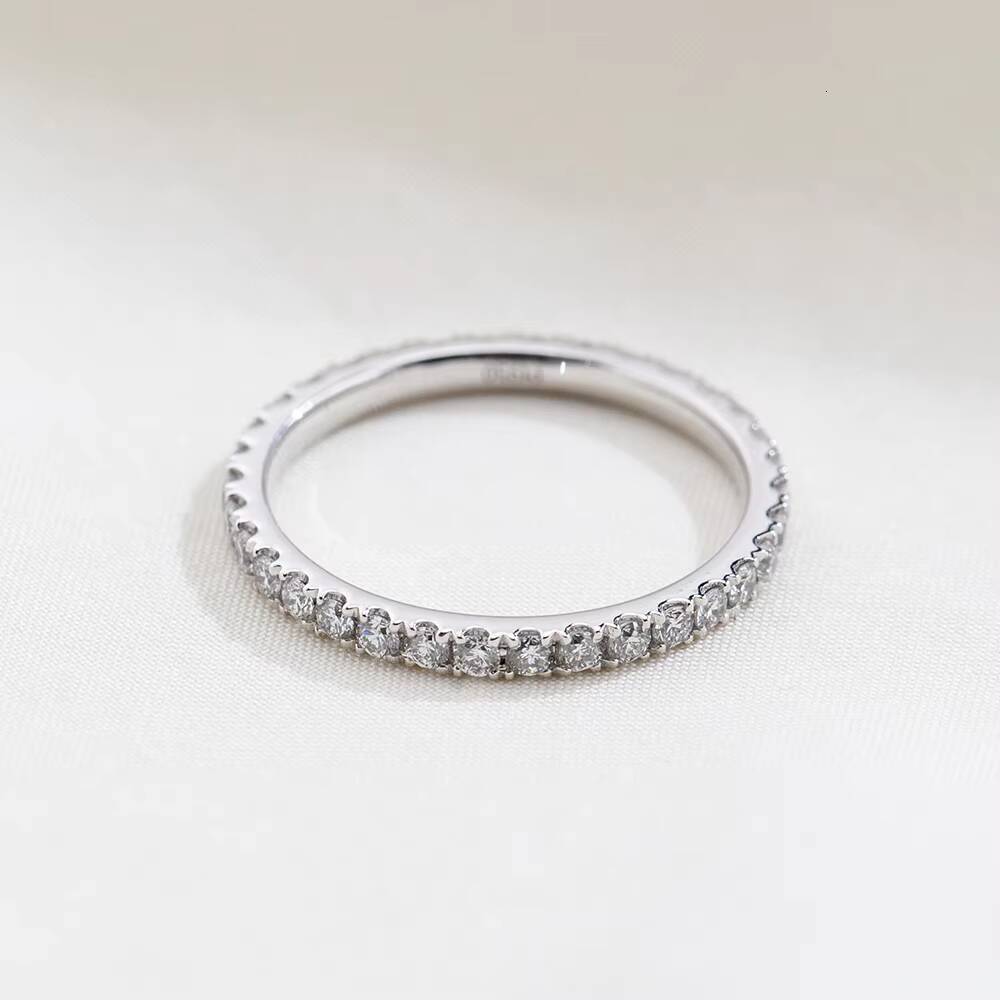 Ready to Ship MSR-408 Classic Design PT950 Eternity Ring Round Shape Lab Grown Diamond Ring