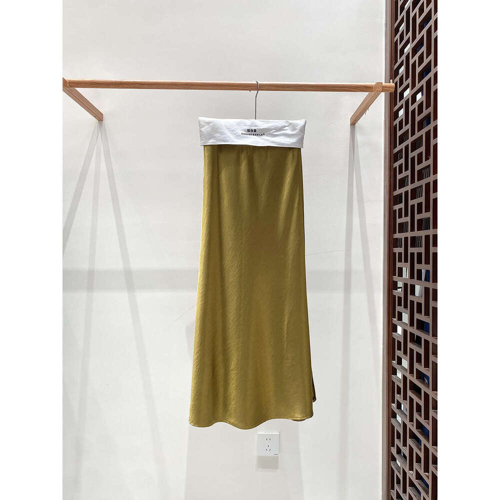 Zhihetang New Chinese Style Flowing Slanted Cut Satin Mermaid Half Skirt For Women 669 High Waist Slimming LEEGO LENS