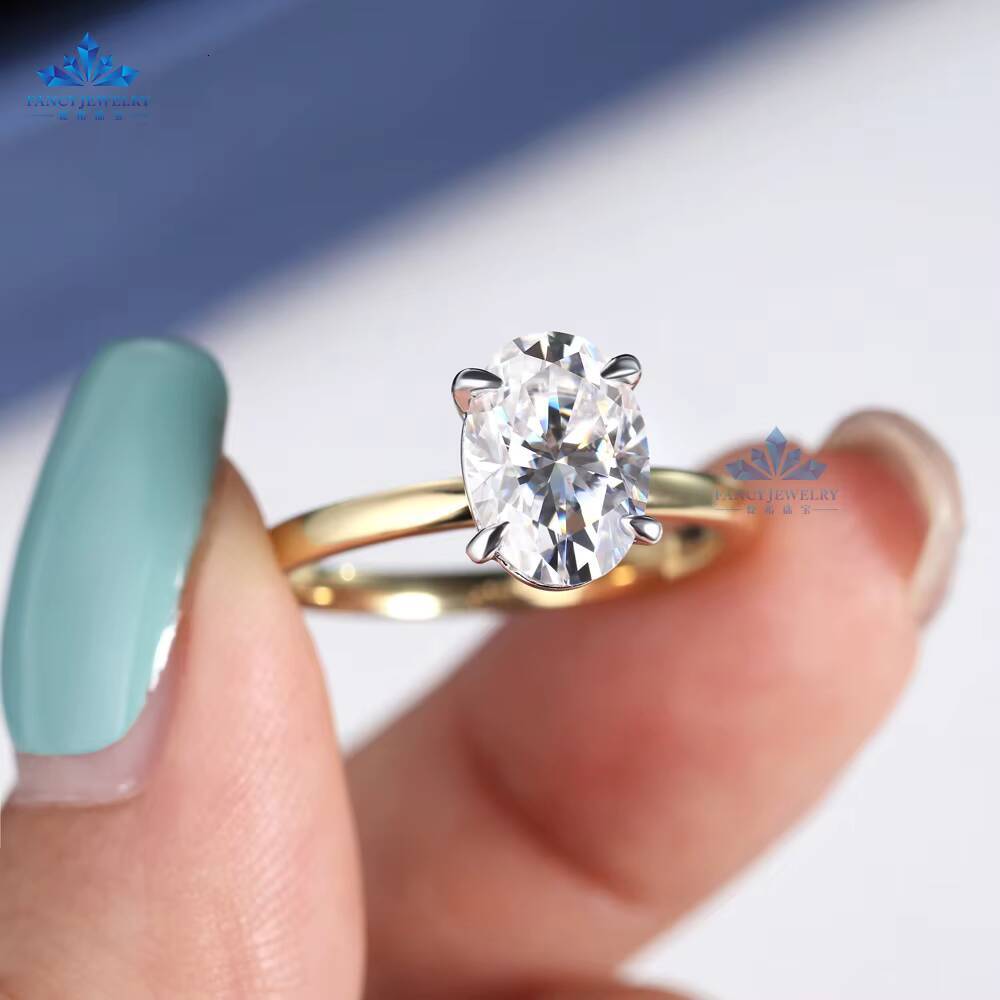 Gold Jewelry Customized Ring Different Design Required 25 CT Oval Cut 14K 18K White Rose Yellow Solid Gold Ring for Women