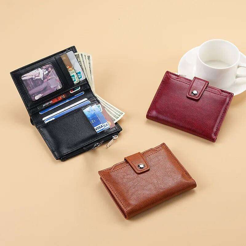 Wallets and Purses PU Leather Money Bag Female Short Hasp Purse Small Coin Card Holders Clutch New Men Women Wallet Z260130