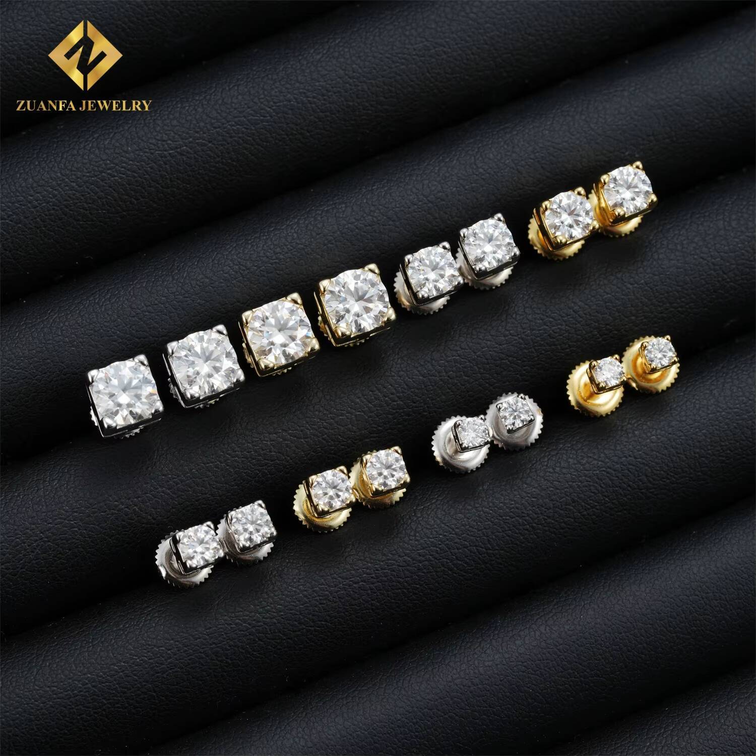 Wholesale Luxury Moissanite Earrings VVS 925 Silver GRA Certified 3mm 4mm 5mm 65mm Pass Diamond Tester