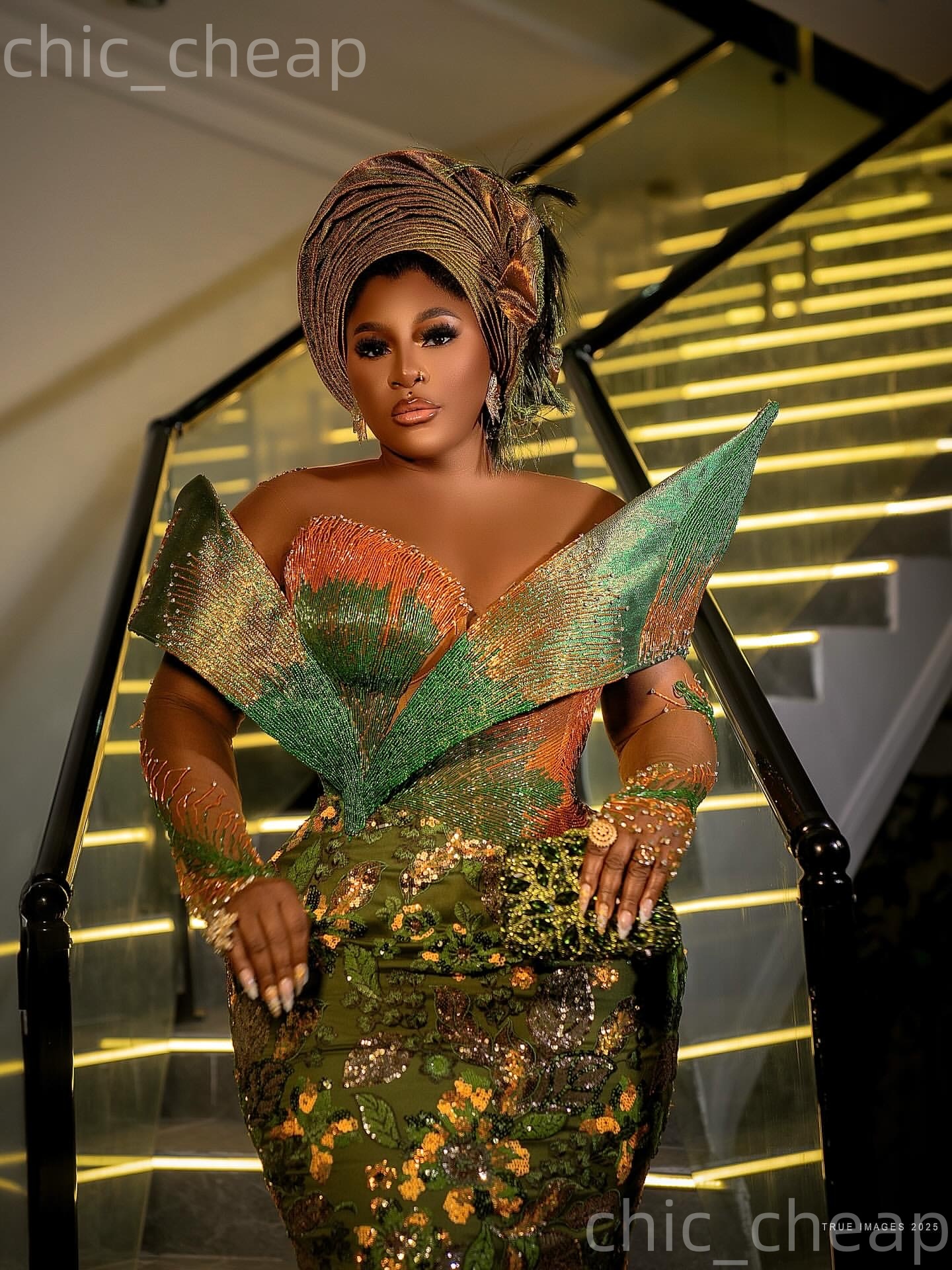 Aso Ebi Olive Green Mermaid Prom Dresses 2026 Floral Lace Beaded Sparkly Evening Formal Party Second Birthday Engagement Gowns Plus Size Dress For Spe