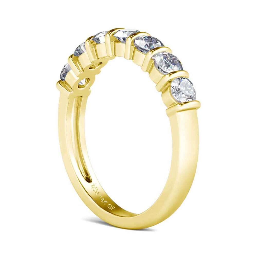 7pcs Moissanite Row Ring Real 14k Gold Filled for Women 3mm D Color Anniversary Gift Classic High-Quality Jewelry XJ260130