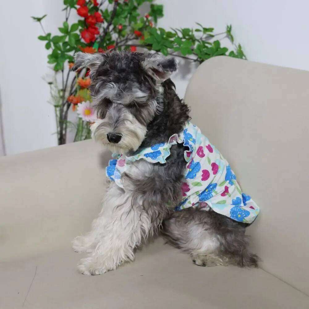 Fashion Soft Floral Breathable High-end Princess Thin Pet Suspender Dress Small/Medium Dog H260130
