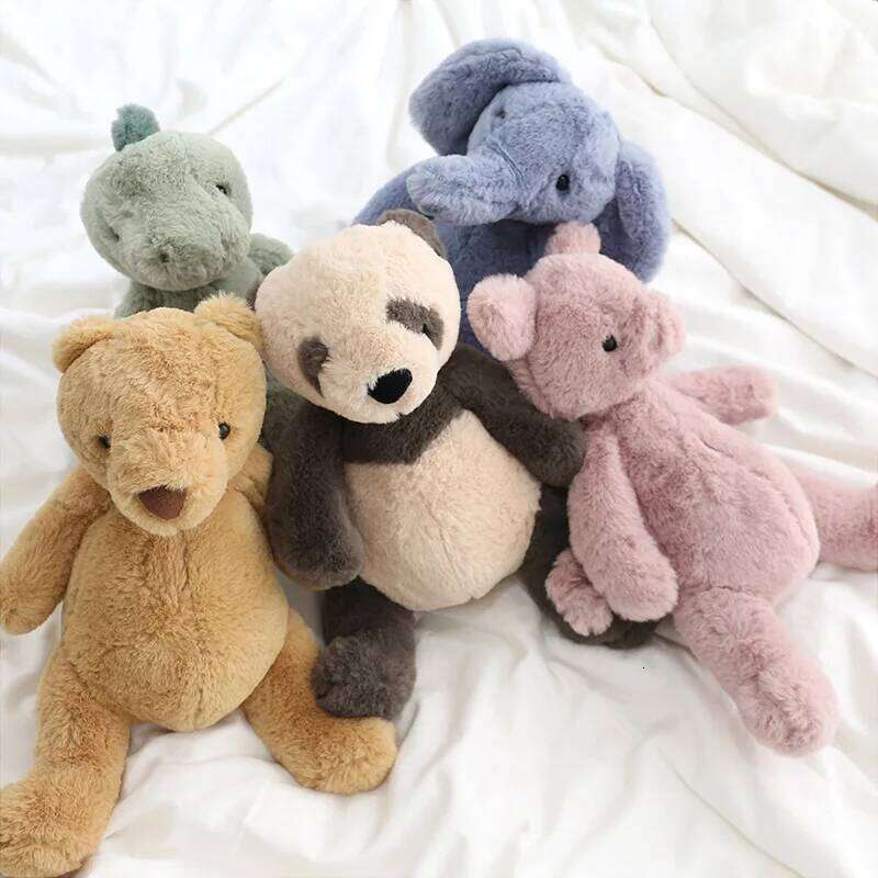 23cm Kawaii Animals Elephant Bear Dinosaur Soft Plush Dolls Stuffed Panda Pig Plushie Baby Toys Gifts For Children Y260128