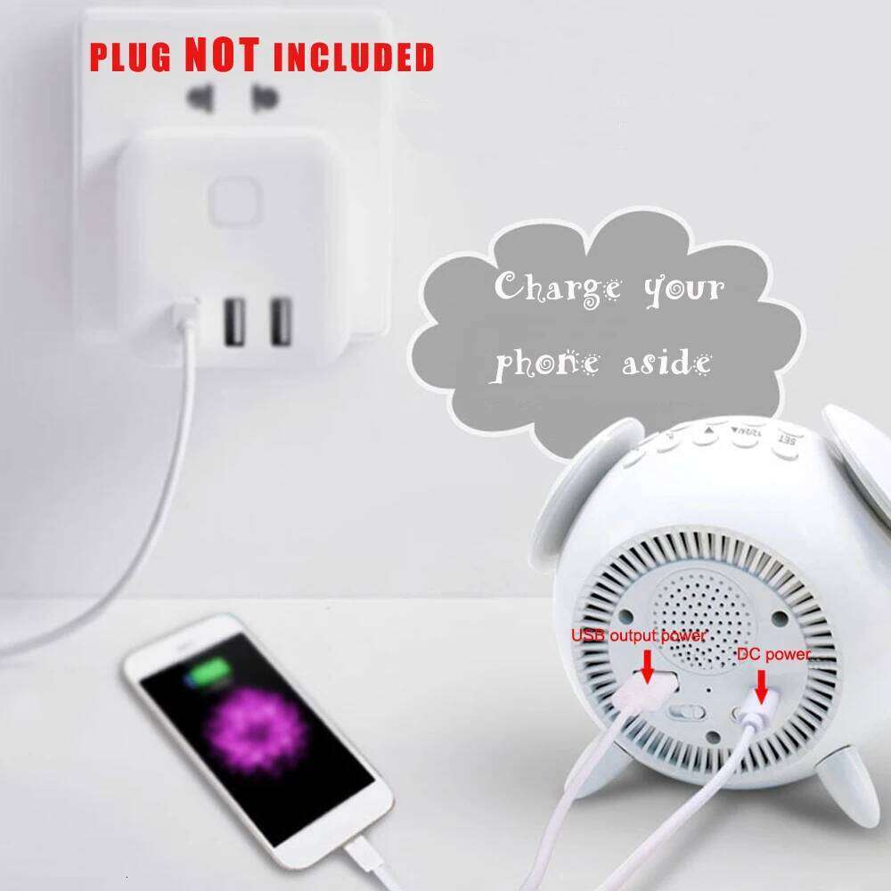 Rechargeable Digital Alarm Clock with Sunrise Sunset Light Simulation Awakening and Colorful Atmosphere LED lighting effects W260130