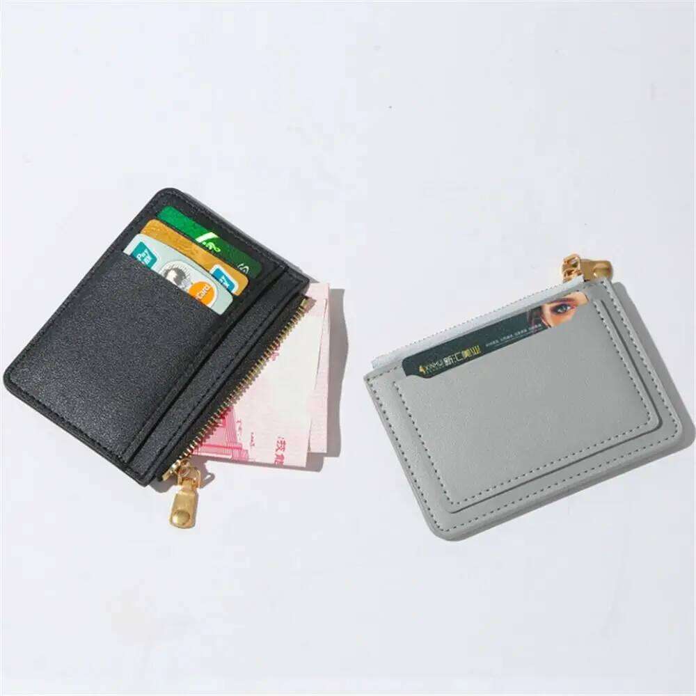 Women Mini Coin Purse PU Leather Short Wallets Card Holder Fashion Zipper Pouch Girls Money Bag Z260130