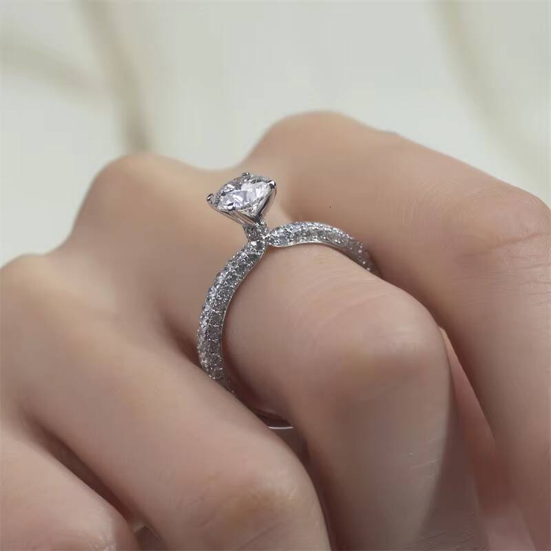 MSR-1464 Customization 18K White Gold D VVS1 HPHT Lab Grown Diamond Solitaire Ring