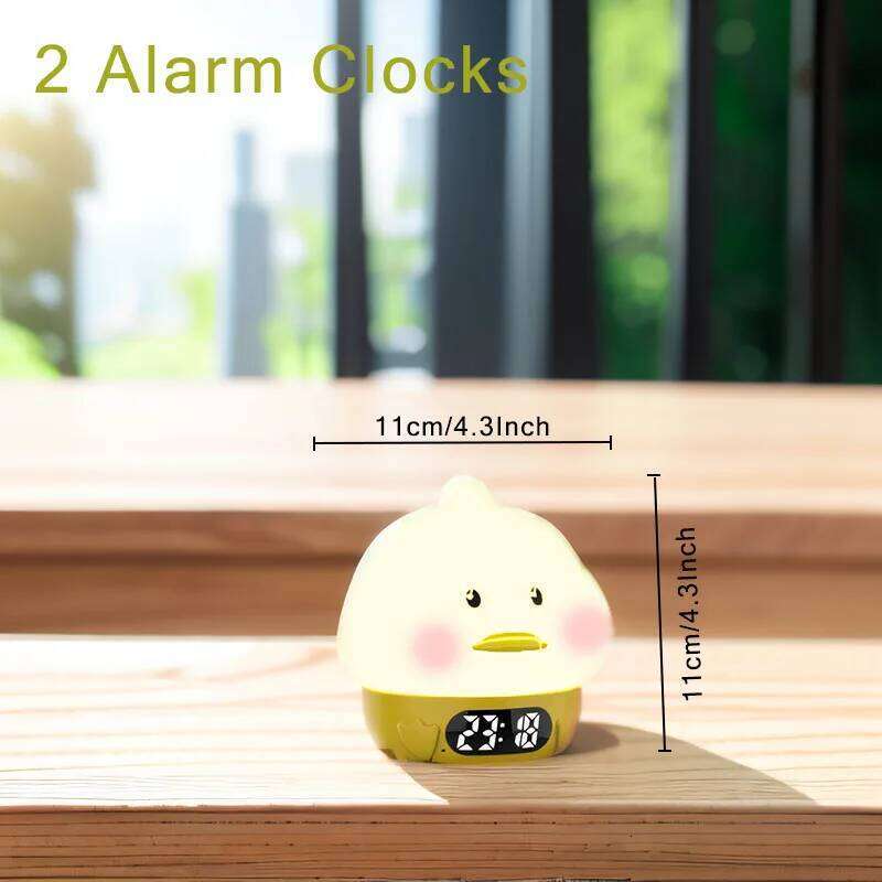 Digital Children Wake Up Night Light Rechargeable Alarm Clock Lamp for Bedroom Room Decor W260130