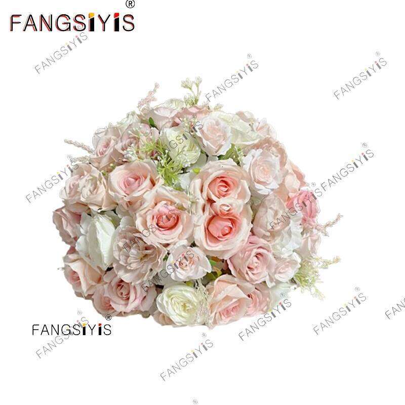 Romantic pink White Rose Hydrangea Sofa Table Runner Wedding Backdrop Arch Decoration Flower Row Arrangement Event Props W260130