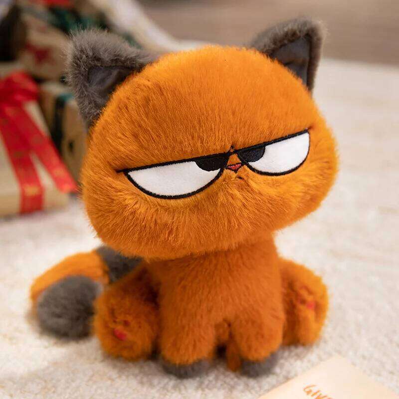 25CM Cute Orange Cat Plushie Soft Doll Kawaii Cartoon Stuffed Animals Toys Kid Birthday Halloween Gifts Home Decor Y260128