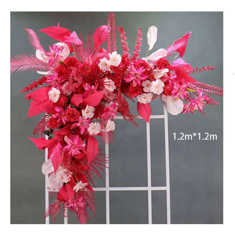 Wedding Arch Arrangement Artificial Flowers Decoration Road Leading Ground Flower Row Photo Props Stage Decor W260130