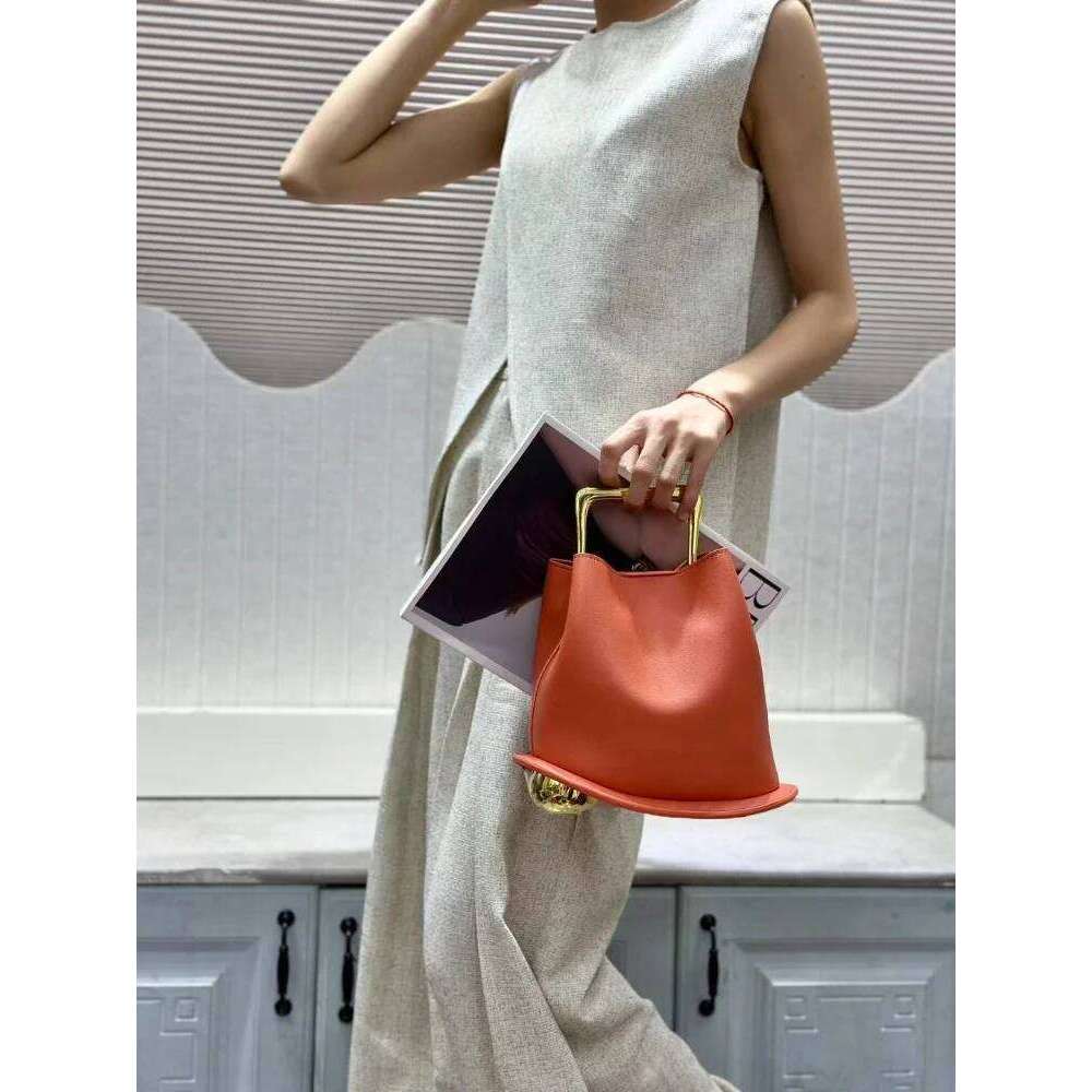Stylish Irregular Bucket Tote Bag For Women High-End Metal Handle PU Leather Shoulder Crossbody Bags Female Wedding Purse Clutch